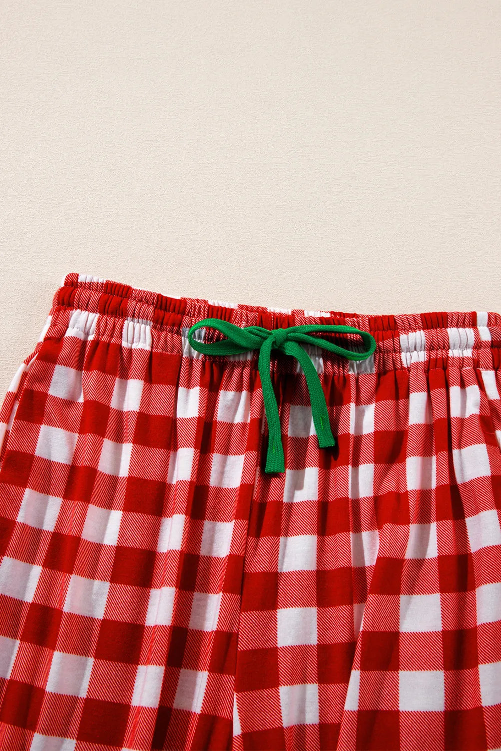 Fiery Red Christmas Plaid Pajama Set