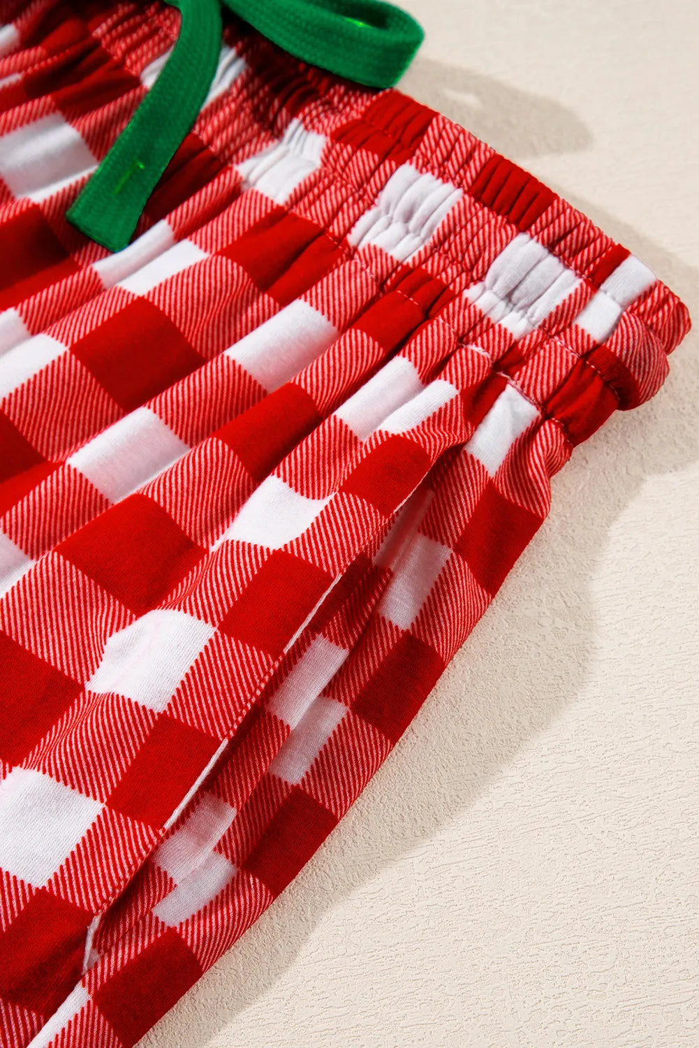 Fiery Red Christmas Plaid Pajama Set