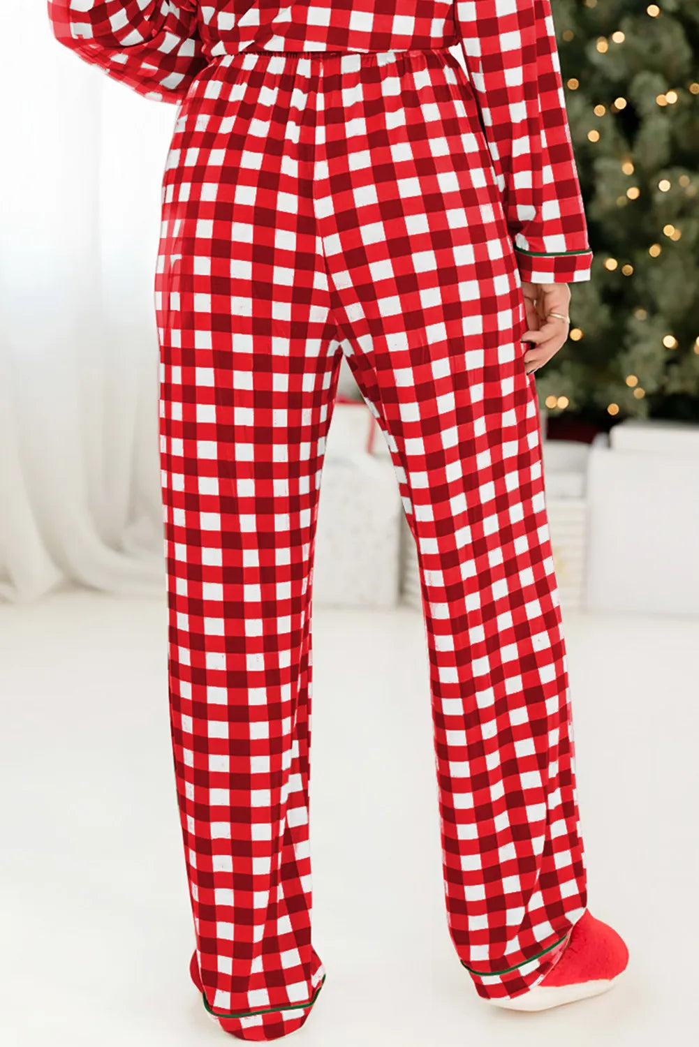 Fiery Red Christmas Plaid Pajama Set