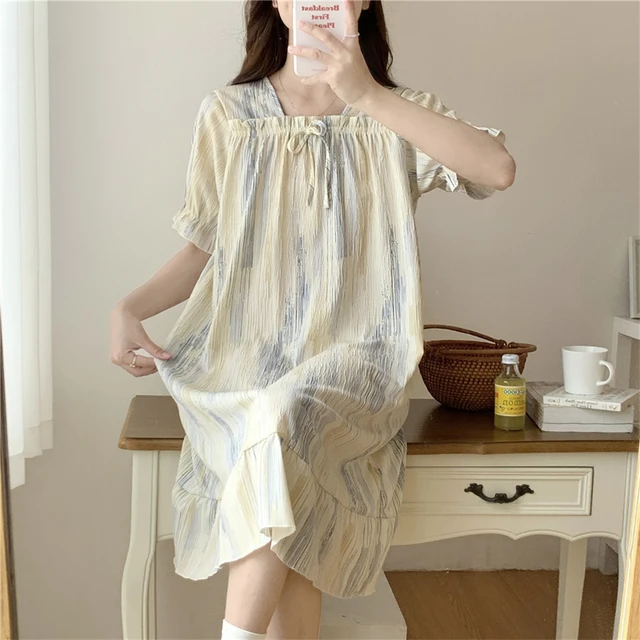 Women Cotton Blend Nightgown - Swaggy Fit