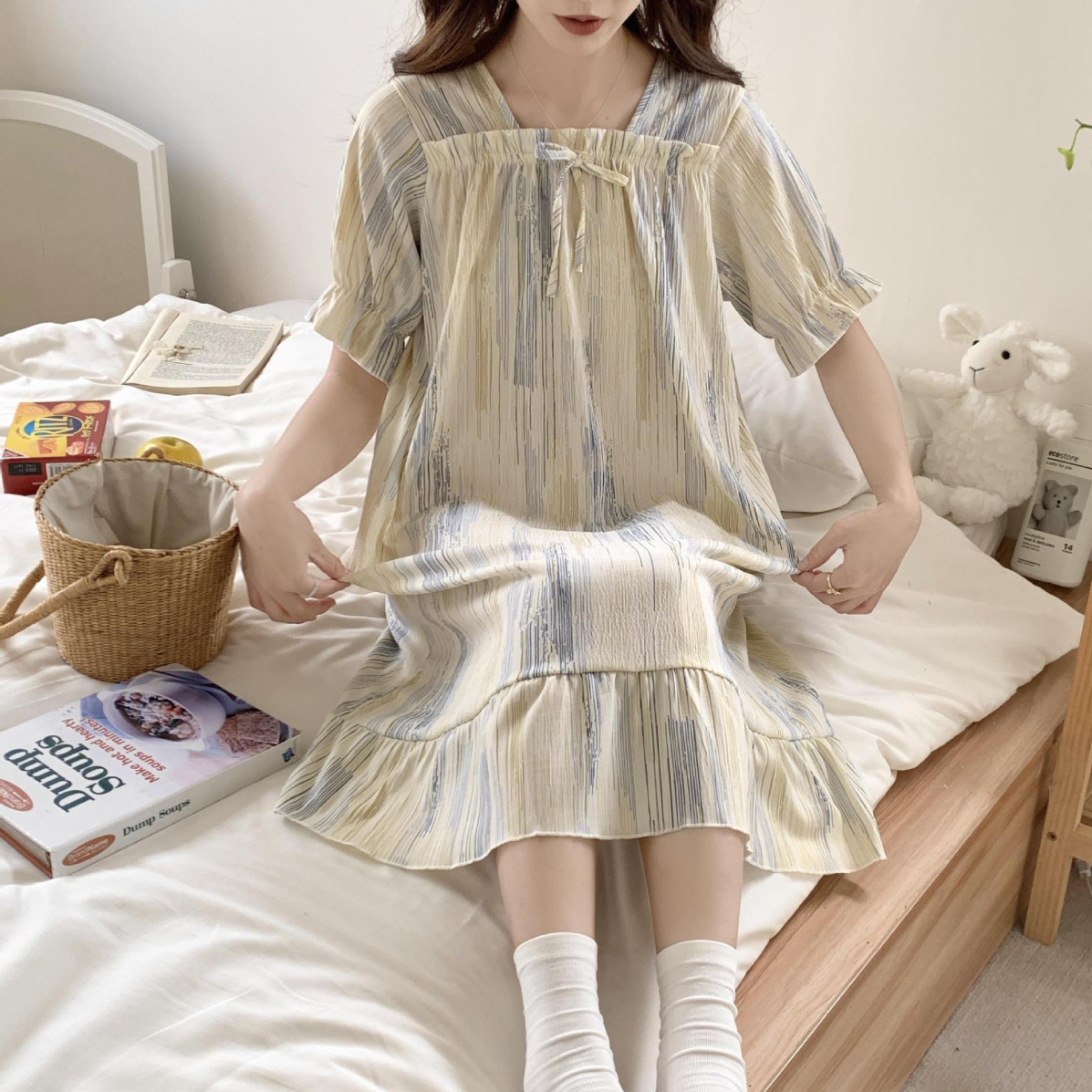 Women Cotton Blend Nightgown - Swaggy Fit