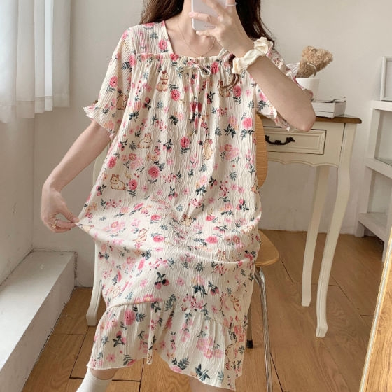 Women Cotton Blend Nightgown - Swaggy Fit