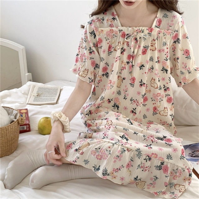 Women Cotton Blend Nightgown - Swaggy Fit